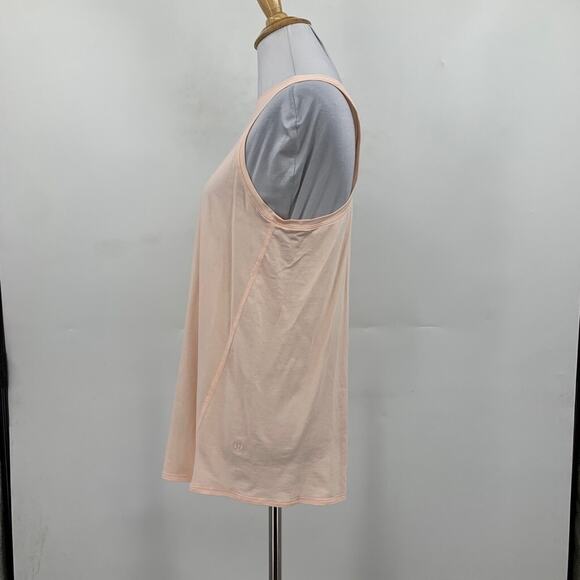 Lululemon Top Tank Women 4/6/8 Ice Peach All Tied Up Open Back Stretch High Neck - Picture 4 of 8